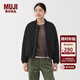 MUJI女式 蓬松棉服 夾克衫 外套女款棉衣 25年冬季 女裝 BD117A5A 黑色 L (165/88A)