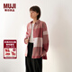 MUJI女式法蘭絨襯衫領(lǐng)寬版長(cháng)袖襯衫女士格子襯衣外套25年冬季女裝 磚紅色格紋 M （160/84A）