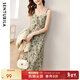 尚都比拉法式吊帶連衣裙夏裝2024新款女裝性感純欲風(fēng)氣質(zhì)顯瘦打底碎花裙 綠底花色 XL
