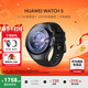 華為（HUAWEI）手表WATCH 5【國補15%】智能運動(dòng)健康eSIM獨立通話(huà)血氧呼吸體溫監測風(fēng)險評估男女士朋友禮物4Pro 46mm蒼穹黑丨黑色氟橡膠表帶【皮表帶+貼膜】