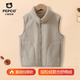 小豬班納兒童搖粒絨馬甲2026男童秋冬雙面加絨防寒保暖背心親膚柔軟坎肩 【加厚款/搖粒絨純色馬甲】51103淺咖 180