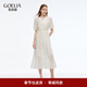 歌莉婭天絲連衣裙女2025新款今年流行漂亮蕾絲裙子1E6R4K910 07W米色 S