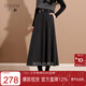三彩【綿羊毛】2025冬季新款復古半身裙毛呢傘裙A字裙寬松長(cháng)裙S