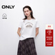 ONLY2025夏季新款可愛(ài)寵物印花合體正肩圓領(lǐng)短袖T恤女|125301005 S00白色 M