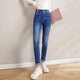 絲柏舍2026春裝新款女裝簡(jiǎn)約兩?？鄹哐@瘦小腳修身牛仔褲