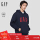 蓋璞（GAP）男女裝2025秋季新款LOGO抓絨寬松連帽套頭衛衣休閑上衣786940