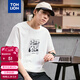 唐獅（TonLion）2024男熊貓四宮格卡通休閑運動(dòng)圓領(lǐng)短袖T恤 本白 L 