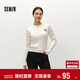 森馬（Semir）毛衣女冬季短款半開(kāi)襟刺繡修身套頭衫女生風(fēng)顯瘦上衣107724107001
