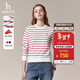 哈吉斯（HAZZYS）女裝 秋款女士條紋青春活力休閑衛衣女ABTSE0BCX08 紅色RD M (160/84A 38)