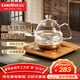 金灶（KAMJOVE）涌泉式全自動(dòng)上水電熱水壺 0.8L玻璃燒水壺 智能保溫恒溫電茶壺 H7
