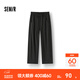 森馬（Semir）休閑褲女格子肌理寬松彎刀褲2025夏季新款分割垂感闊腿褲顯瘦 深灰20901 L