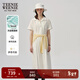 Teenie Weenie小熊女裝白色連衣裙夏優(yōu)雅天絲棉氣質(zhì)垂感襯衫裙 白色 S