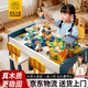 虎實(shí)小寶兒童積木桌1-3-6-12歲結實(shí)多功能大號玩具拼裝寶寶學(xué)習桌二合一