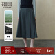 Teenie Weenie小熊女裝半身裙秋季灰色大擺裙通勤風(fēng)優(yōu)雅百褶裙 中灰色 S