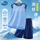 迪士尼男童套裝小男孩運動(dòng)速干套裝薄背心短褲兩件套夏PBZPL3132 藍 140