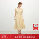 范思藍恩小眾設計感連衣裙女2025夏裝新款顯瘦抽繩高腰A字裙2416 布丁黃 L