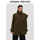UR【秀場(chǎng)同款】冬季新款女裝流光風(fēng)腰帶大衣外套UWJ150094 綠棕 L