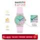 斯沃琪（Swatch）瑞士手表 無(wú)盡雪粉 雙日歷新年禮物男女時(shí)尚腕表 粉紅色