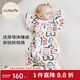 Cutelife新生兒防驚跳竹棉睡袋 春夏四季通用投降式襁褓巾貪吃蛇66碼