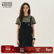 Teenie Weenie小熊女裝時(shí)尚簡(jiǎn)約風(fēng)夏季休閑甜酷工裝背帶連衣裙短裙 黑色 L