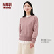 MUJI 女式 羊毛可水洗 中針距 圓領(lǐng)毛衣 女款針織衫25年冬季 女裝 粉紅色 XL (165/92A)