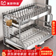 美廚物語(yǔ)廚房置物架碗架碗碟收納架304不銹鋼瀝水刀架筷子筒碗筷收納柜