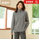 恒源祥毛衣女純羊毛衫時(shí)尚側開(kāi)叉大版女裝秋冬新款高領(lǐng)厚款針織衫 煙灰色 L /170/92A