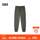 森馬（Semir）舒服褲|休閑褲男秋冬彈力松緊腰束腳長(cháng)褲純色 軍綠40613 S