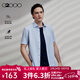 G2000【免燙防皺/舒適條紋/商場(chǎng)同款】男裝2025春秋通勤短袖襯衫G2 免燙抗皺-易打理-條紋-暮光藍 XL （09）