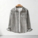 末真（MOZHEN）復古簡(jiǎn)約格子襯衫男士寬松黑白格高級百搭休閑通勤棉質(zhì)長(cháng)袖襯衣男 黑白格 M