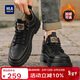 海瀾之家HLA新年禮物男工裝皮鞋男士中幫潮流休閑鞋子男款 F339黑色42