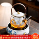 唐豐千里江山電陶爐煮茶器玻璃煮茶壺家用陶瓷煮茶爐高端養生小型套裝 圓形江山煮茶套裝