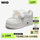 MIO米奧休閑板鞋秋季新款蕾絲透氣6.5cm厚底增高運動(dòng)小白鞋女 白色 37 (235mm)