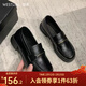 西遇樂(lè )福鞋女2025新款秋季簡(jiǎn)約法式一腳蹬小皮鞋通勤黑色單鞋 黑色 37