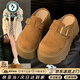 啄木鳥(niǎo)小個(gè)子松糕厚底勃肯鞋女2026春夏季包頭半拖鞋潮外穿一腳蹬單鞋 黃棕 37 (235mm)
