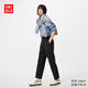 優(yōu)衣庫常規款女裝彈力九分褲/商務(wù)通勤西褲褲子482166 482168 482166/09黑色 M