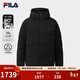 FILA 斐樂(lè )官方男士羽絨服冬季新款時(shí)尚休閑基礎連帽保暖外套 正黑色-BK 3XL 190/108A/XXXL