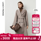 朗姿騏驥紅【尖貨補單】純羊毛收腰中長(cháng)款毛呢外套大衣女西裝領(lǐng)冬新款 煙灰色3 L
