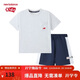 NEW BALANCE【涼感】童裝男女兒童夏透氣短袖短褲兩件套ND2SF3Z153淺灰色 170