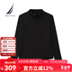 諾帝卡（NAUTICA）【商場(chǎng)同款】秋冬新款駝絨微彈親膚溫暖半高領(lǐng)T恤女43TO04 黑色0TB M