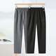 啄木鳥(niǎo)中老年運動(dòng)褲春秋款松緊腰爸爸男褲子寬松加大碼休閑褲老年人長(cháng)褲 春秋款黑色 3XL 【建議140-160斤】