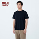 MUJI男式 棉混抗菌 短袖T恤 男士男款 25年夏季  FA15CC5S 黑色 M (170/92A)