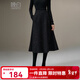 晚白【新品】亮閃閃a字半身裙冬款時(shí)尚百搭顯瘦高腰氣質(zhì)大擺裙子 黑色 L