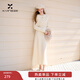 香影法式針織套裝女2025冬季新款休閑圓領(lǐng)毛衣半身裙含羊毛兩件套 鷺白 M