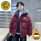 G.duck男童羽絨棉服冬季棉衣外套2025新款兒童紅色冬裝大童本命蛇年加厚 紅色 150 cm