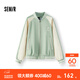 森馬（Semir）迪士尼合作系列外套女春刺繡插肩袖拼色夾克美式學(xué)院風(fēng)棒球服 綠白色調00341 M