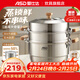 愛(ài)仕達蒸鍋304不銹鋼加高厚大容量廚房家用復底蒸饅頭鍋燃氣電磁爐通用 加高蒸鍋 3層 32cm