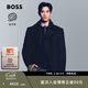 雨果博斯BOSS【含羊絨 禮物】男士冬季羊毛混紡修身大衣外套 404-深藍色 M (48)