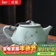 璞器汝窯茶壺單壺家用鋦釘高檔陶瓷冰裂釉功夫茶具配件一人用石瓢壺