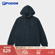 FILA FUSION斐樂(lè )潮牌針織連帽外套男2025秋新款時(shí)尚休閑寬松上衣 寶石深藍-DB XL 180/100A/XL